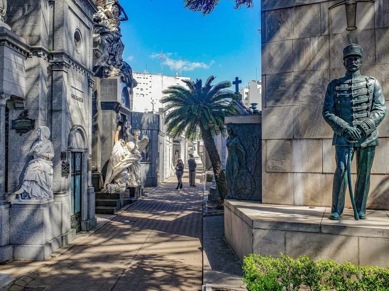 Morning light on the mausoleums of Recoleta Cemetery, Buenos Aires